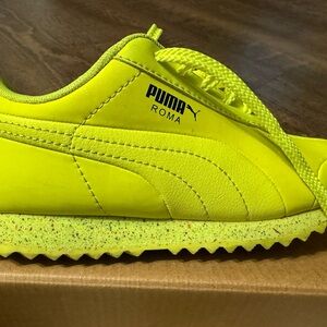 PUMA Kids Roma Neon Yellow Sneakers